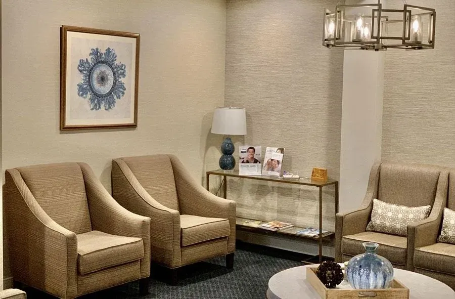The reception lounge at Garden City Dental Group.